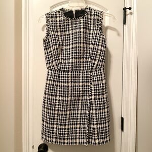 Elegant Black and White Plaid Dress
